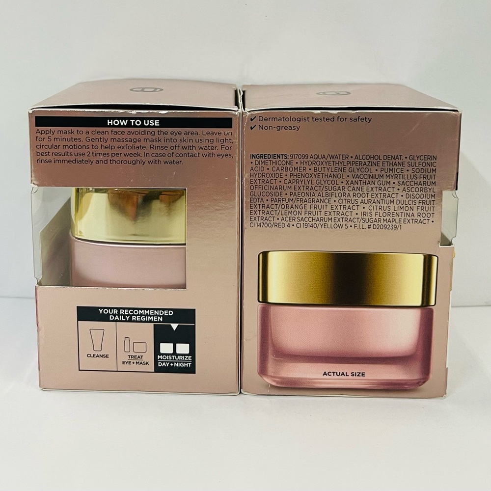 L'Oreal Rosy Tone Skincare Age Perfect Face Mask With Aha & imperial peony 2PACK - Picture 2 of 6